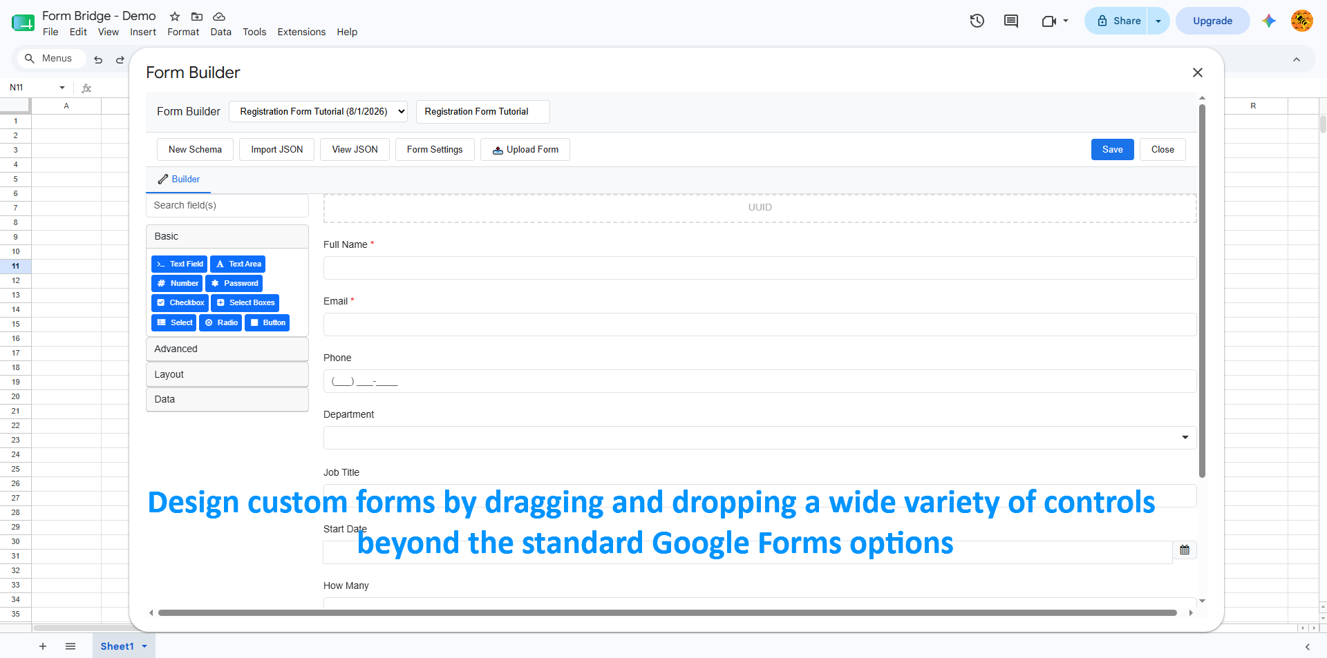 Drag and drop visual form builder with FormIO components