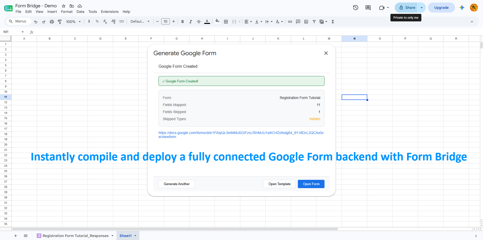 Generating a Google Form from a saved schema