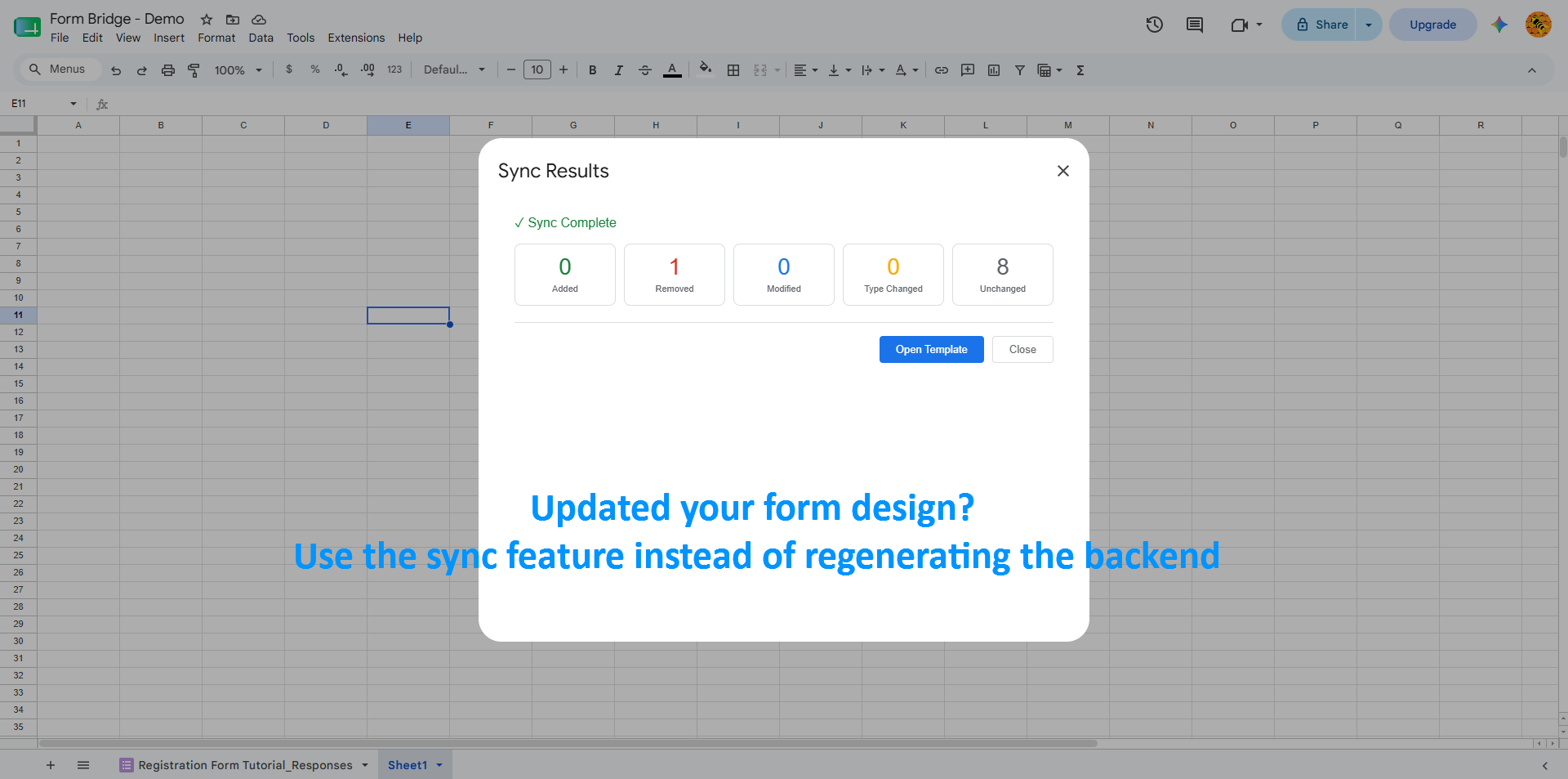 Bi-directional schema sync with visual diff